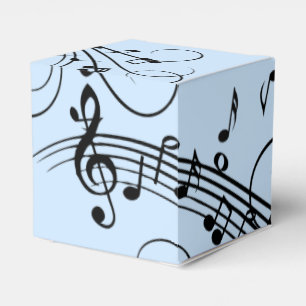 Fancy Music Notes Blue Favour Box