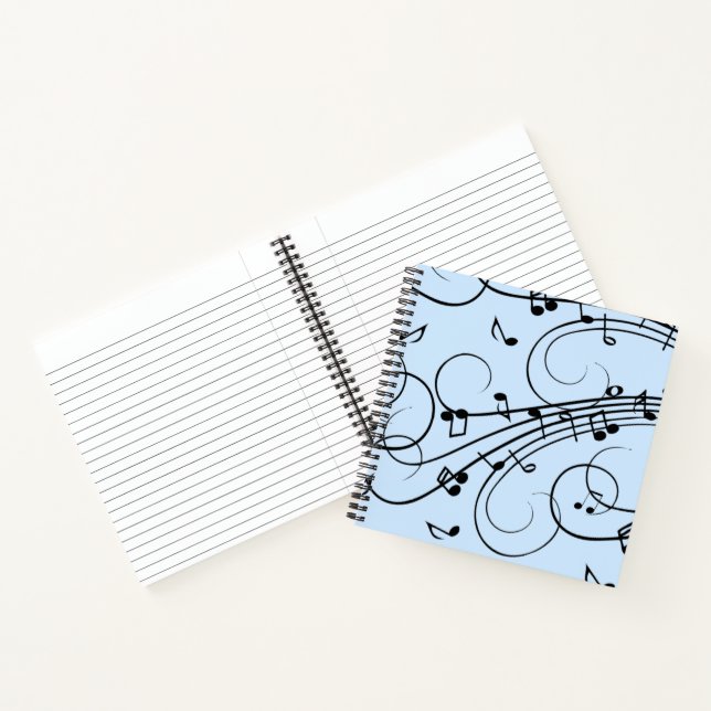 Fancy Music Notes Blue Notebook (Inside)