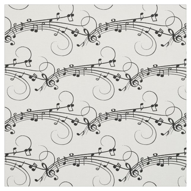 Fancy Music Notes Fabric (Swatch)