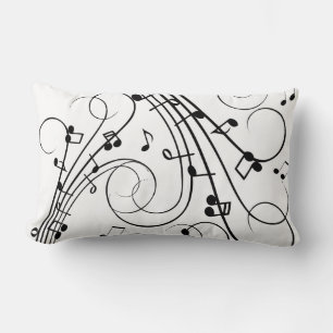 Fancy Music Notes Lumbar Cushion