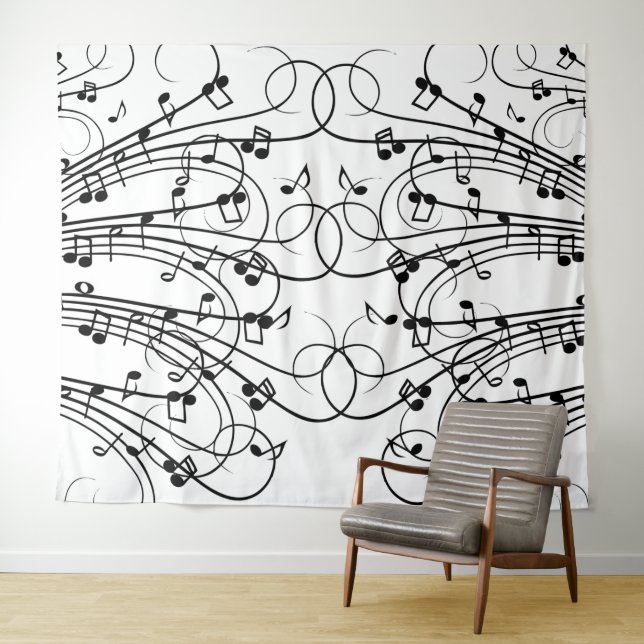 Fancy Music Notes Tapestry (In Situ (Horizontal))