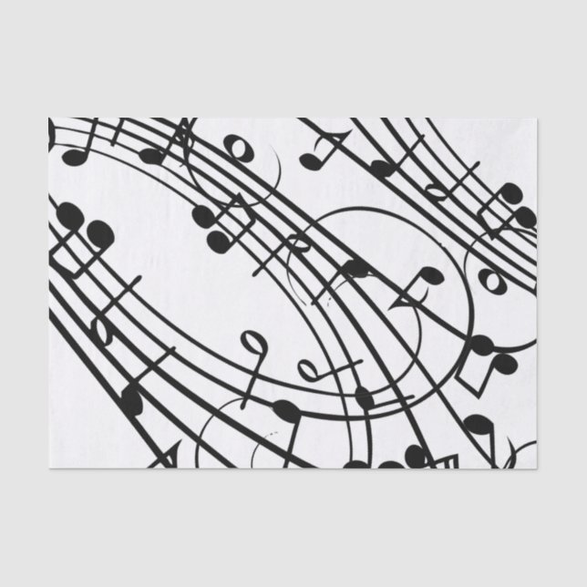 Fancy Music Notes Tissue Paper (Front)