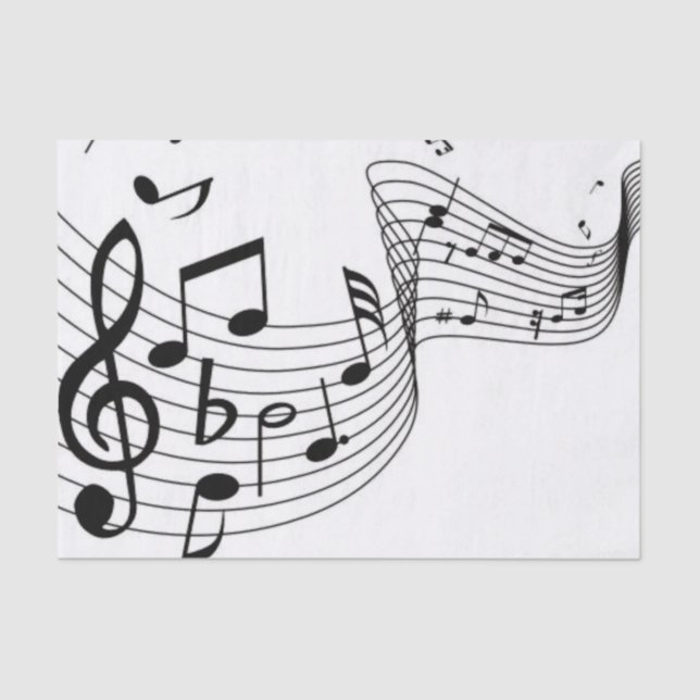 Fancy Music Notes Tissue Paper (Front)