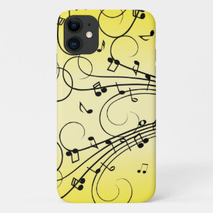 Fancy Music Notes Yellow Case-Mate iPhone Case