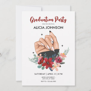 Fancy nail art Graduation Invitation