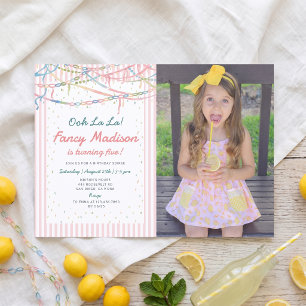 Fancy Nancy Pastel Girl Birthday Party Invitation 