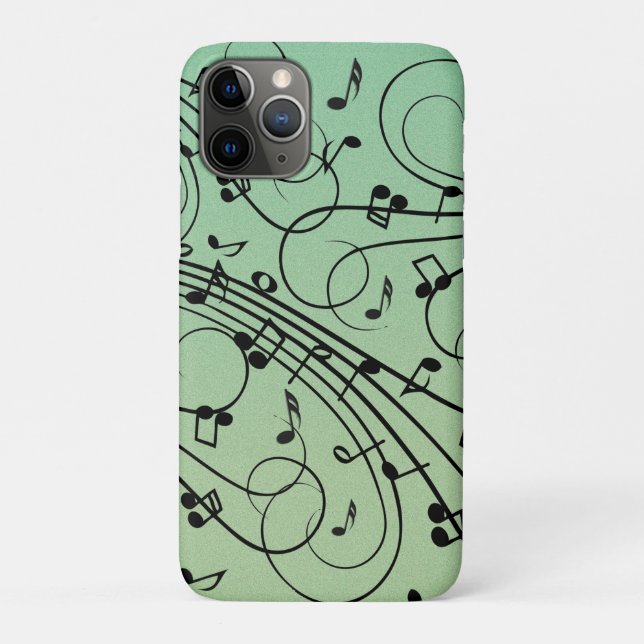 Fancy Notes Green Music Design Case-Mate iPhone Case (Back)