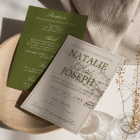 Fancy Olive Green Old Money All In One Wedding