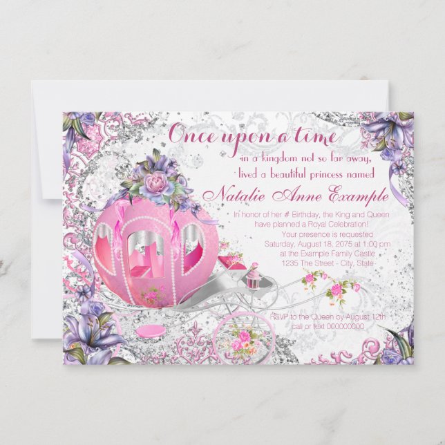 Fancy Once Upon a Time Fairy Tale Birthday Invitation (Front)