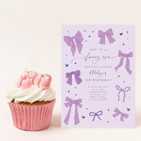 Fancy ONE Coquette Bow Purple Birthday Party