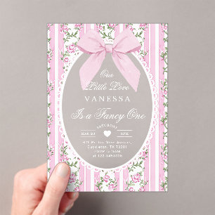 Fancy One Love Shack Vintage Bow 1st Birthday Acrylic Invitations