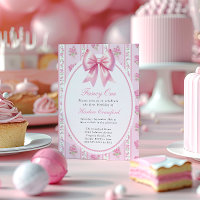 Fancy One Pink Coquette Bow Birthday Party
