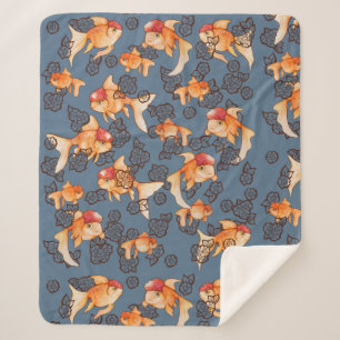 Fancy Oranda Goldfish Sherpa Blanket