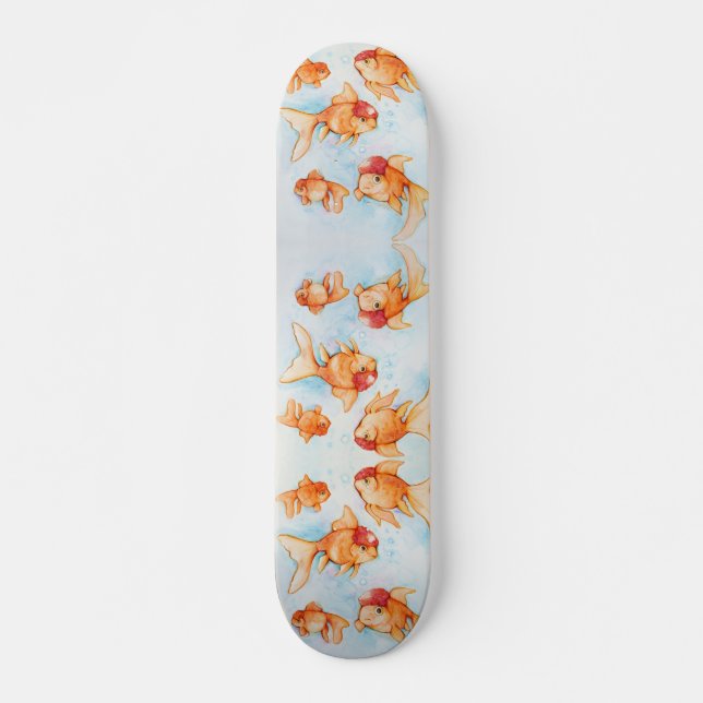 Fancy Oranda Goldfish Skateboard (Front)