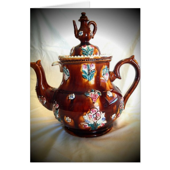 Fancy Ornate Antique English Teapot Coffee Pot (Front)