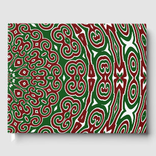 Fancy Ornate Maximalist Groovy Christmas Mandala Guest Book