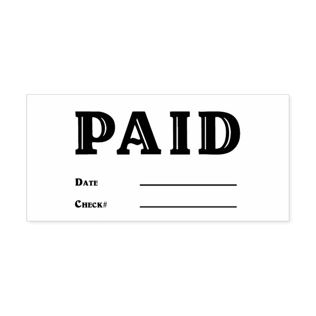 Fancy PAID Date Check Number General Business Self-inking Stamp (Design)