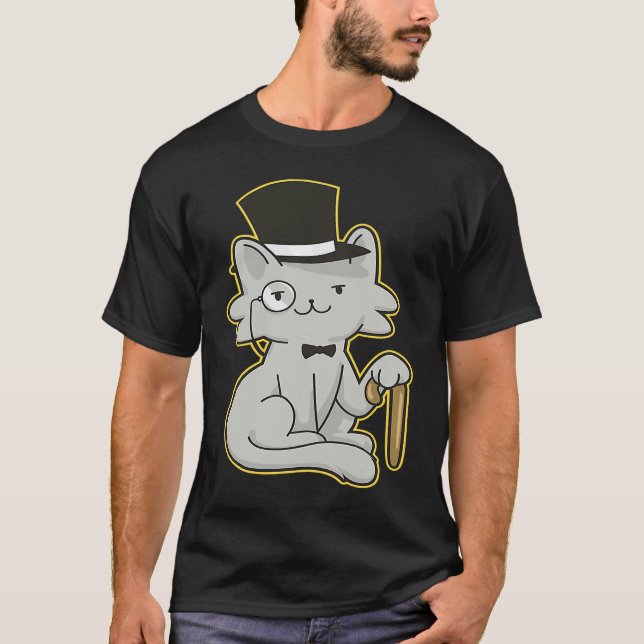 Fancy pants cats with a monocle and top hat and bo (Front)