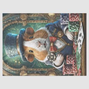 Fancy Pants has a Flush, Guinea Pig playing Poker Tissue Paper