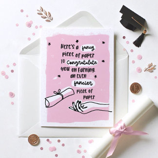 Fancy Paper Funny Graduation Card