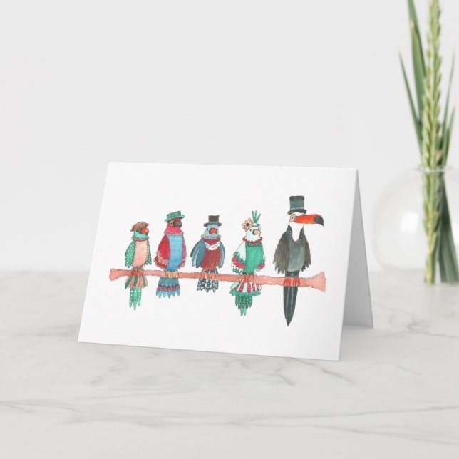 Fancy Parrots and a Silly Toucan, Blank Card (Front)