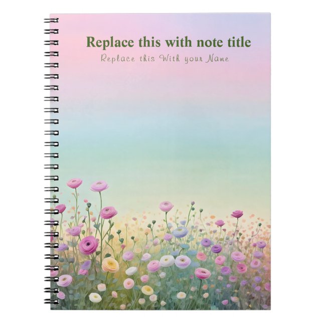 Fancy Pastel Floral Notebook (Front)
