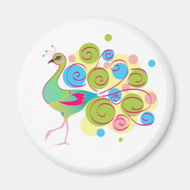 Fancy Peacock Magnet (Front)