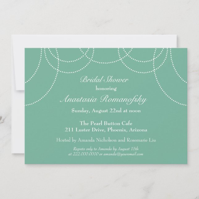 Fancy Pearls Bridal Shower Invitation (Front)