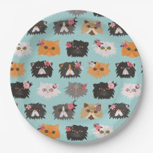 Fancy Persian Cats Paper Plate