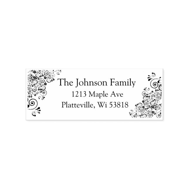 Fancy Personalised Family Address Rubber Stamp (Imprint)