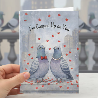 Fancy Pigeons bird lovers Valentine Holiday Card
