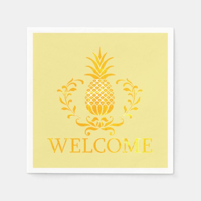 Fancy Pineapple Welcome Napkin (Front)