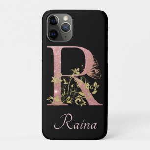 Fancy Pink Glitter Letter R Personalised Case-Mate iPhone Case