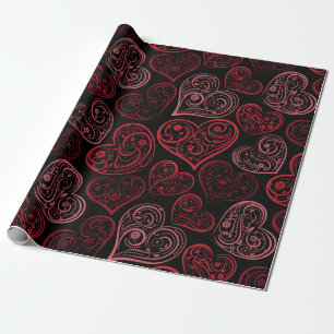 Fancy Pink Hearts Valentine Wrapping Paper
