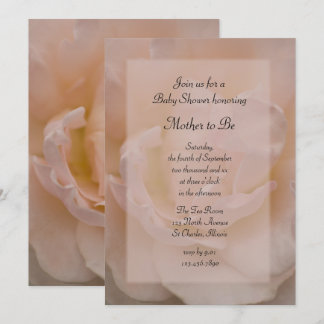 Fancy Pink Rose Baby Shower Invitation