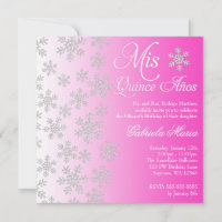 Fancy Pink Snowflake Winter Wonderland Quinceanera