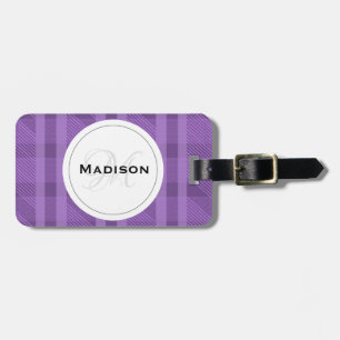 Fancy Plaid Violet Flannel Luggage Tag