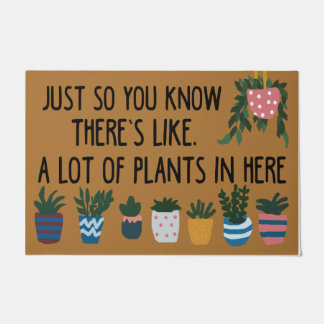 Fancy Plants Doormat, Colourful Garden Home Doormat