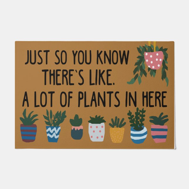 Fancy Plants Doormat, Colourful Garden Home  Doormat (Front)
