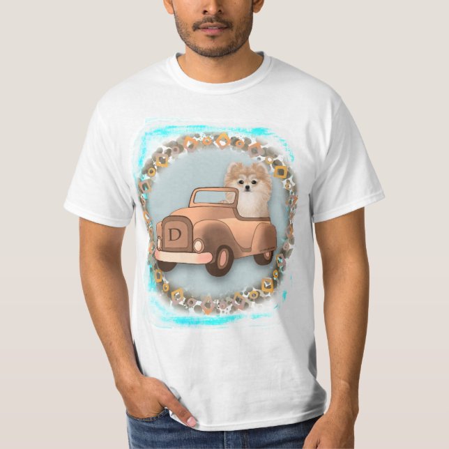 Fancy Pomeranian Car  T-Shirt (Front)