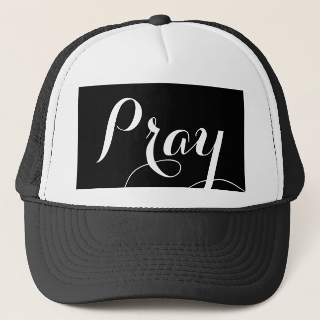 fancy PRAY script lettering | Trucker Hat (Front)
