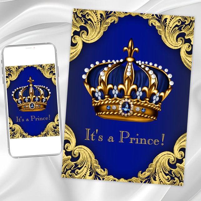 Fancy Prince Baby Shower Invitations (Fancy prince baby shower invitation. Instant download and printed invitations available.)