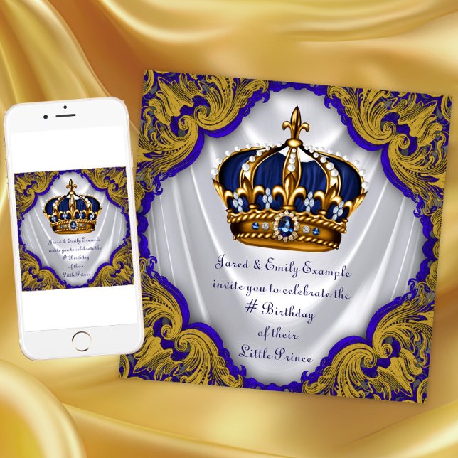 Fancy Prince Birthday Party Invitation (Prince birthday party invitation for instant download and print.)
