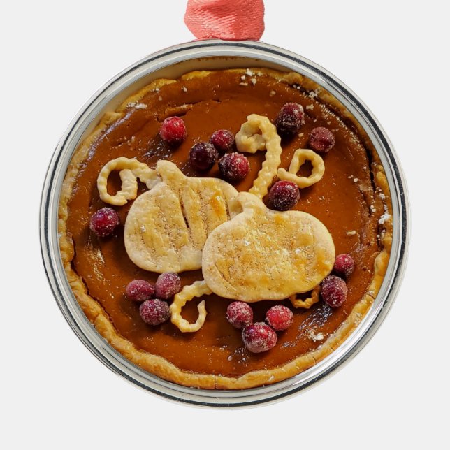 Fancy Pumpkin Pie Christmas   Metal Tree Decoration (Front)