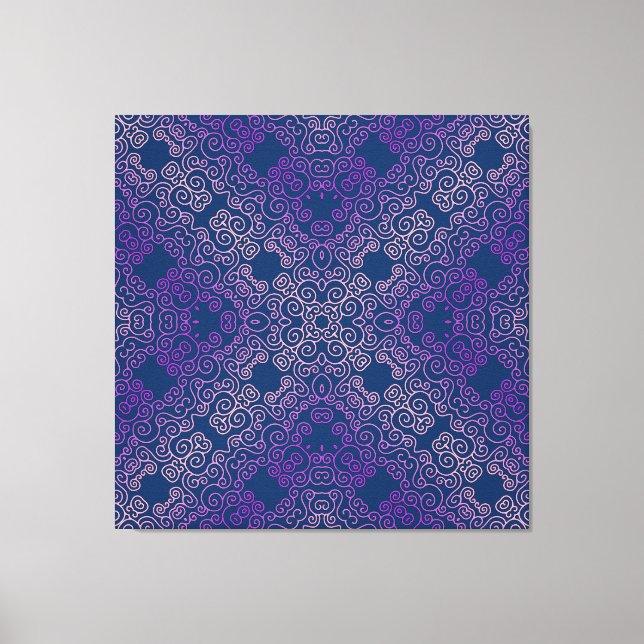 fancy purple arabesque design canvas print (Front)