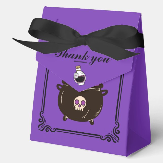 Fancy Purple Magick Halloween Favour Box (Front)