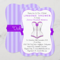 Fancy Purple & White Corset Lingerie Shower