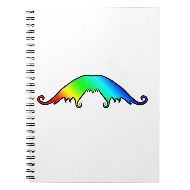Fancy Rainbow Moustache Notebook (Front)