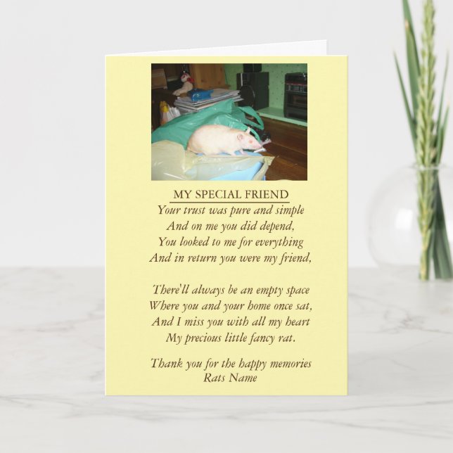 fancy rat and original poem pet sympathy card (Front)
