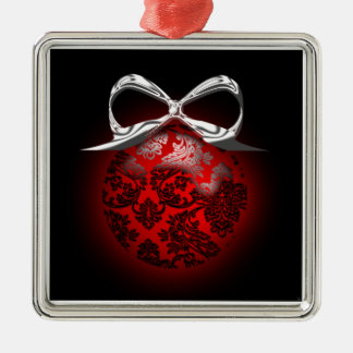 Fancy Red Black Silver Holiday Tree Decoration